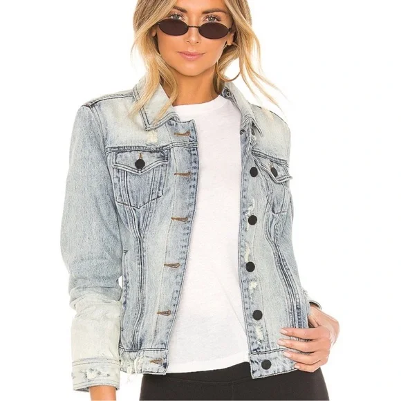 Blank NYC Blue and Black Jean Jacket with Modern Twist - Picture 4 of 8